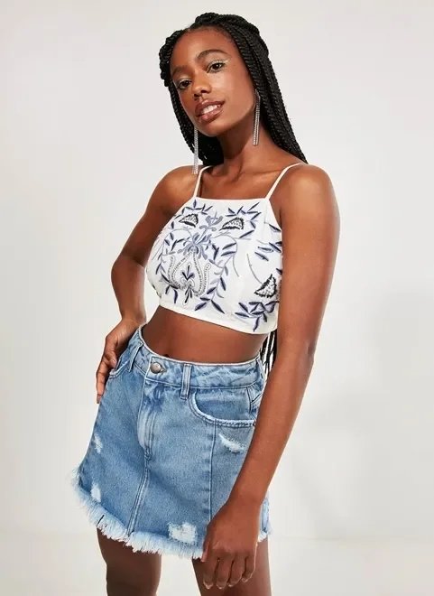 top cropped bordado top cropped bordado