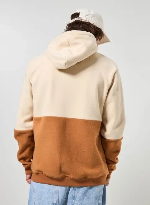 moletom fleece off-white e caramelo moletom fleece off-white e caramelo