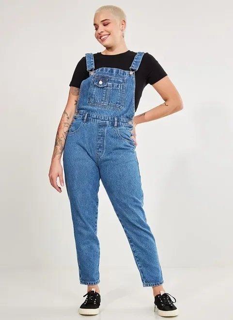 macacão jeans azul macacão jeans azul