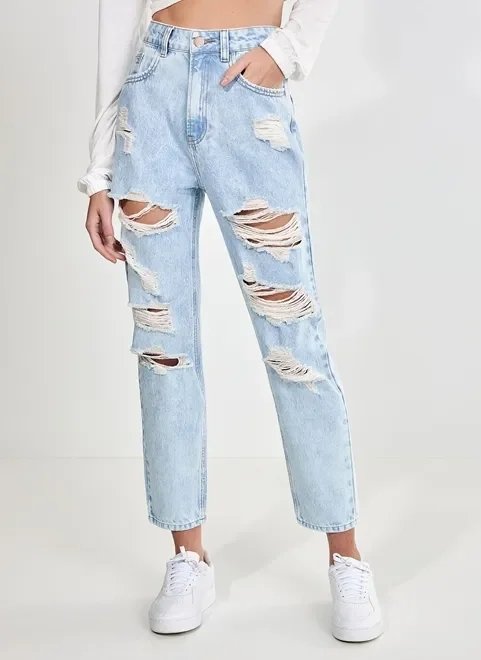 calça mom jeans clara rasgos calça mom jeans clara rasgos