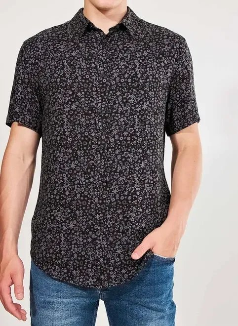 camisa de manga curta floral camisa de manga curta floral