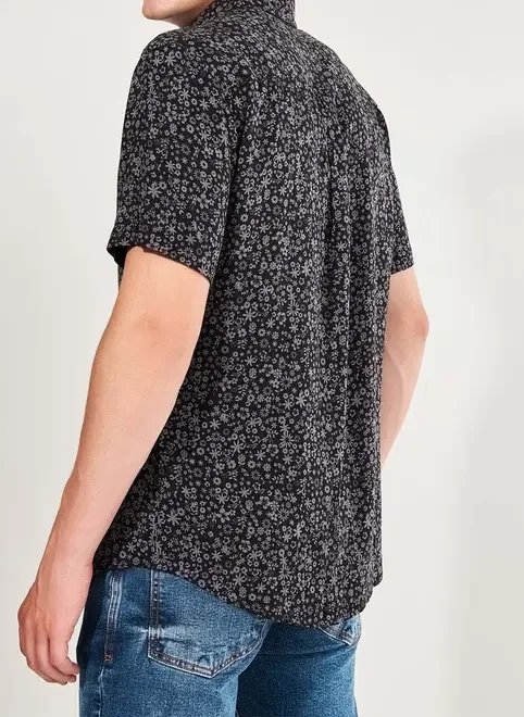 camisa de manga curta floral camisa de manga curta floral