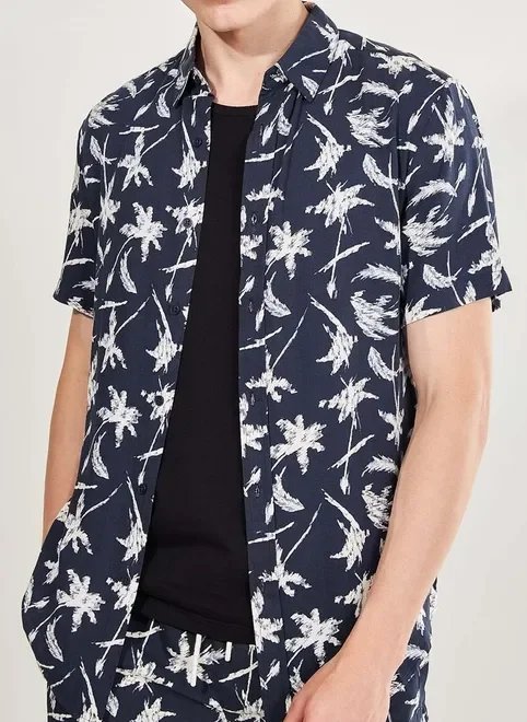 camisa floral azul marinho camisa floral azul marinho