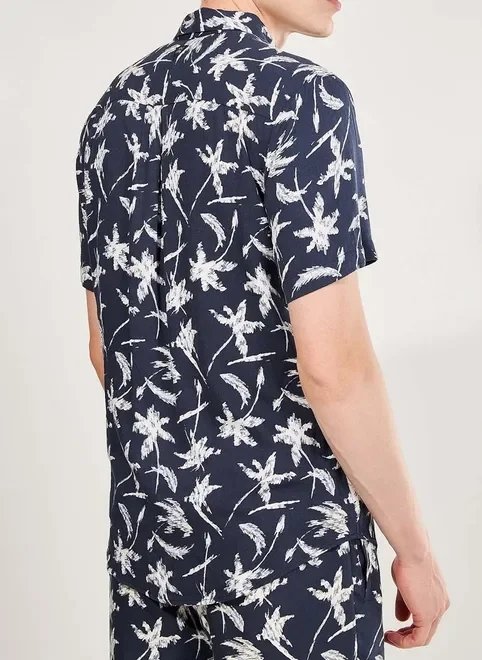camisa floral azul marinho camisa floral azul marinho