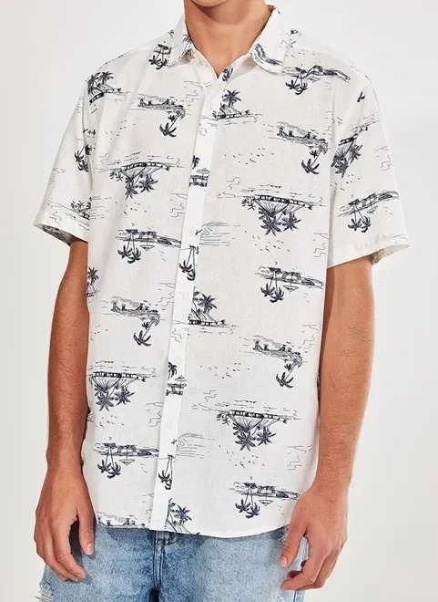 camisa com linho estampa praia camisa com linho estampa praia