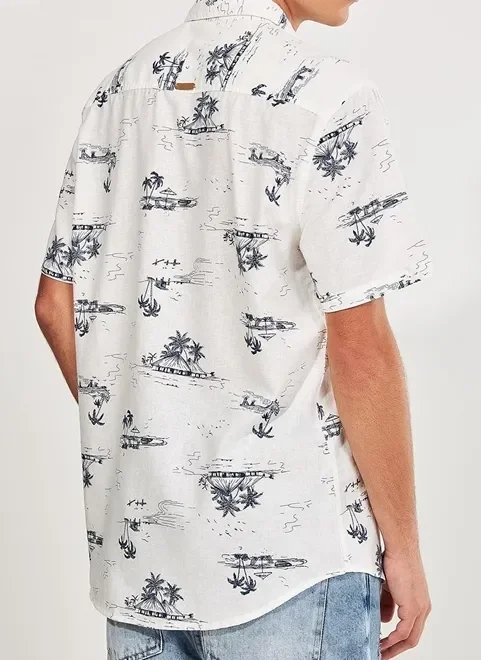 camisa com linho estampa praia camisa com linho estampa praia