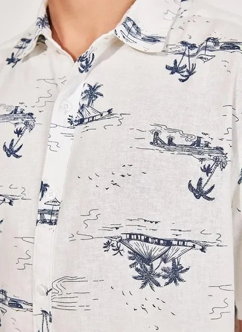 camisa com linho estampa praia camisa com linho estampa praia