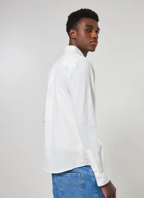 camisa de linho off-white camisa de linho off-white