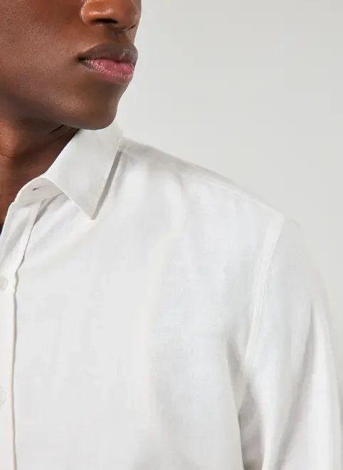 camisa de linho off-white camisa de linho off-white