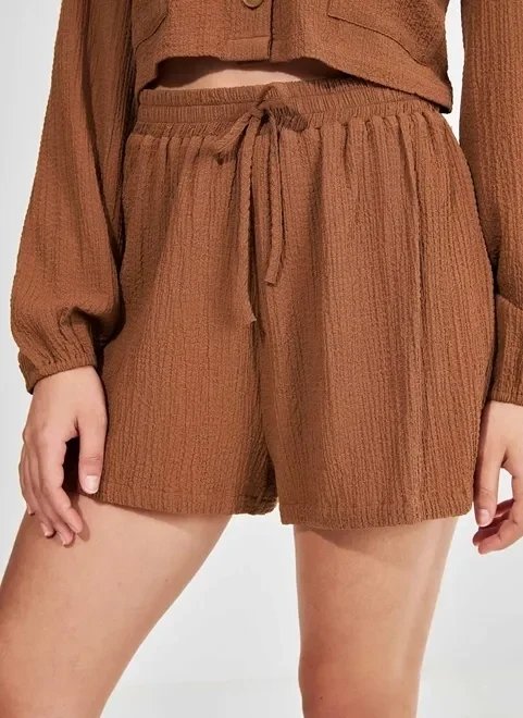 short crinkle marrom short crinkle marrom