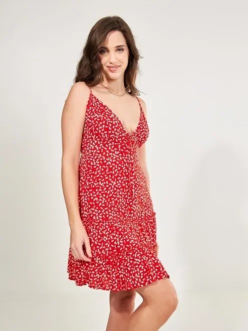 vestido curto vermelho florzinhas vestido curto vermelho florzinhas