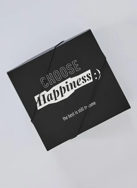 caixa para presente preta happiness caixa para presente preta happiness