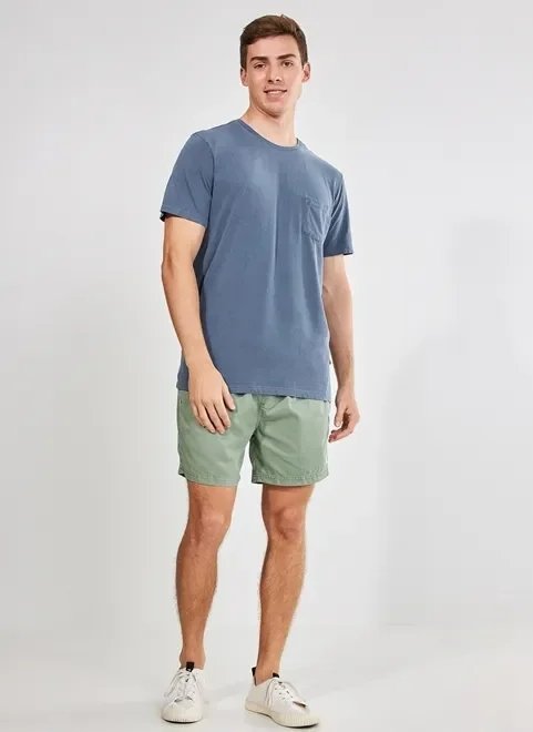 camiseta estonada azul marinho com bolso camiseta estonada azul marinho com bolso