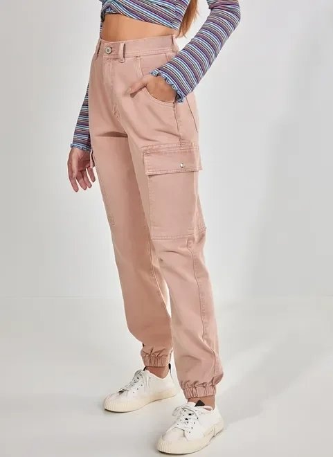 calça jogger cargo rosé calça jogger cargo rosé