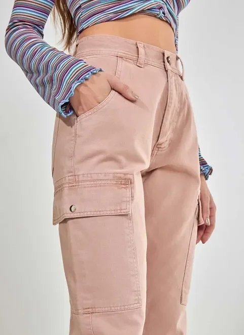 calça jogger cargo rosé calça jogger cargo rosé