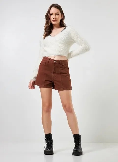 short de sarja marrom short de sarja marrom