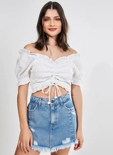 blusa romântica com amarração blusa romântica com amarração