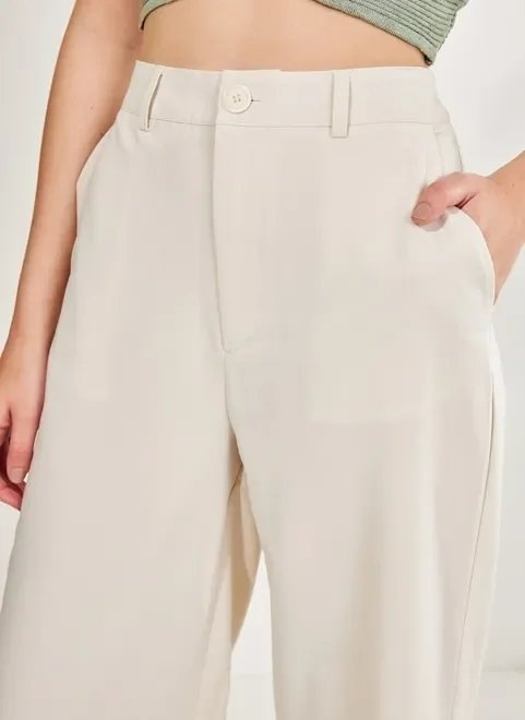 calça reta de alfaiataria off-white calça reta de alfaiataria off-white