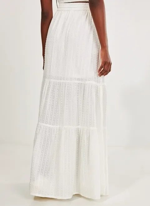 saia longa off-white com fenda saia longa off-white com fenda