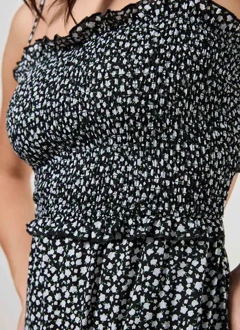 vestido longo preto com florzinhas vestido longo preto com florzinhas
