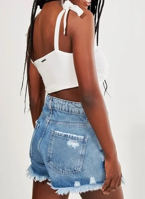 top off-white de amarração top off-white de amarração