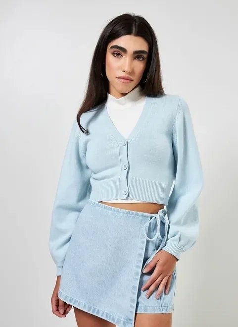 cardigan cropped azulzinho cardigan cropped azulzinho