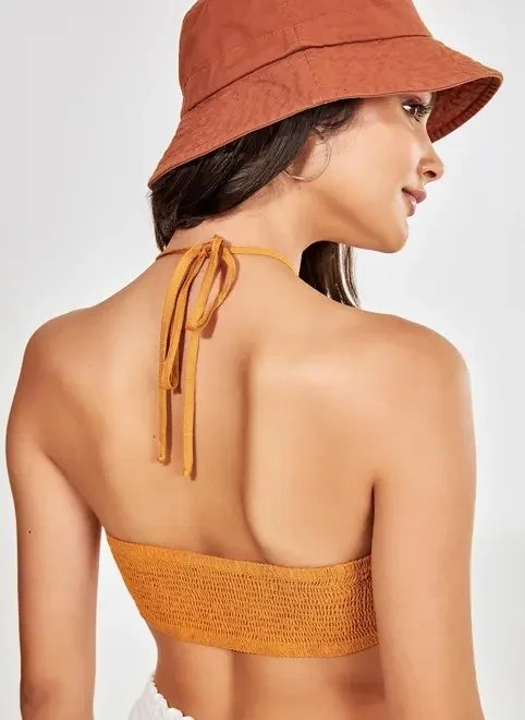 top amarelo com amarração top amarelo com amarração