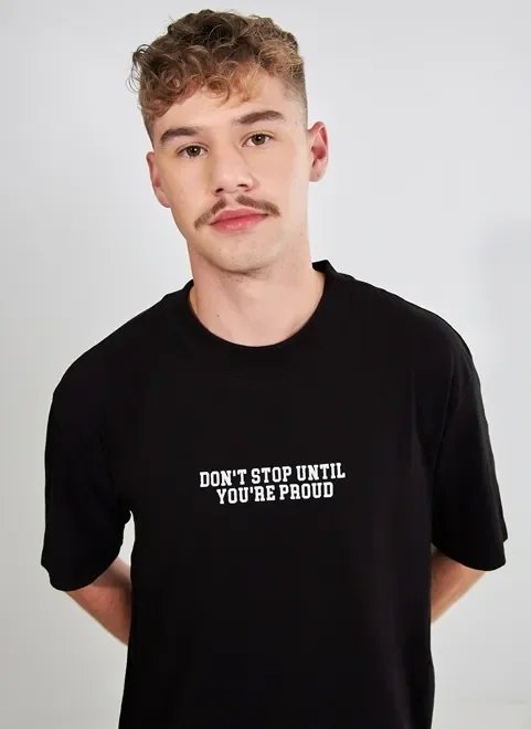 camiseta preta don't stop camiseta preta don't stop