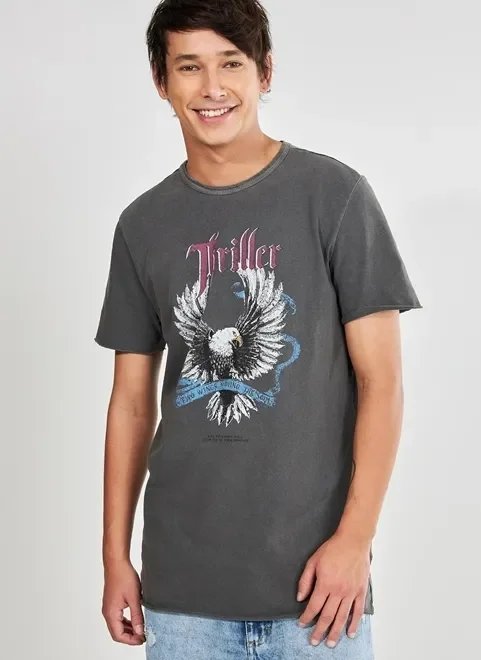 camiseta alongada estonada águia camiseta alongada estonada águia