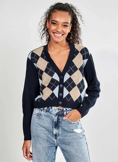 cardigan xadrez azul marinho cardigan xadrez azul marinho