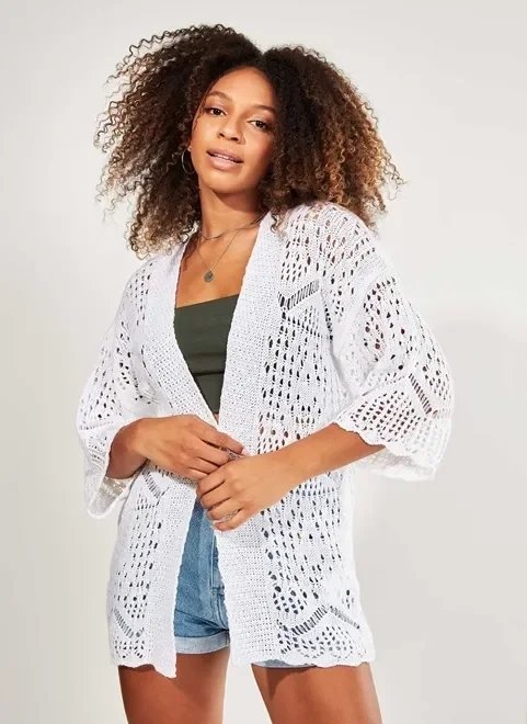 kimono de tricô com ponto aberto kimono de tricô com ponto aberto