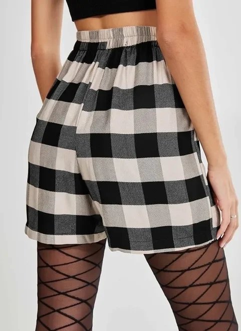 short saia xadrez short saia xadrez