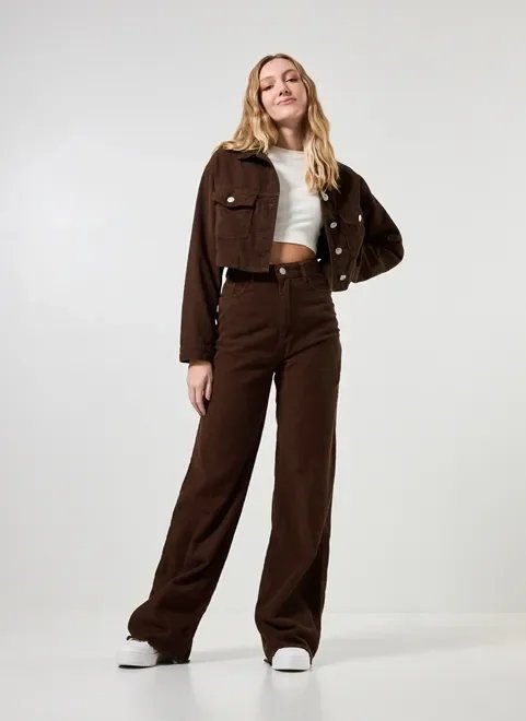 jaqueta cropped veludo cotelê marrom jaqueta cropped veludo cotelê marrom