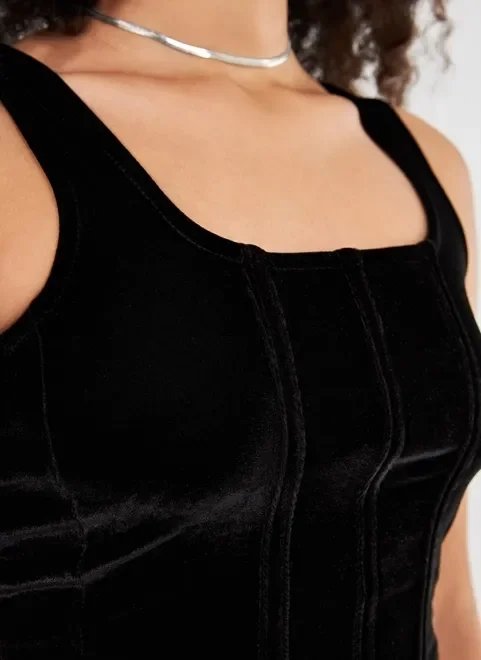 cropped estilo corselet de veludo cropped estilo corselet de veludo