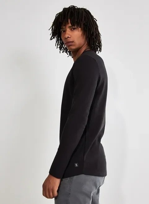 camiseta alongada texturizada manga longa camiseta alongada texturizada manga longa