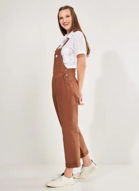 macacão de sarja marrom macacão de sarja marrom