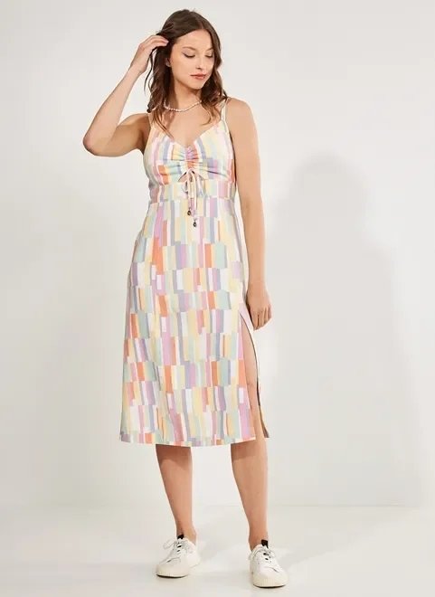 vestido midi listrinhas colors vestido midi listrinhas colors