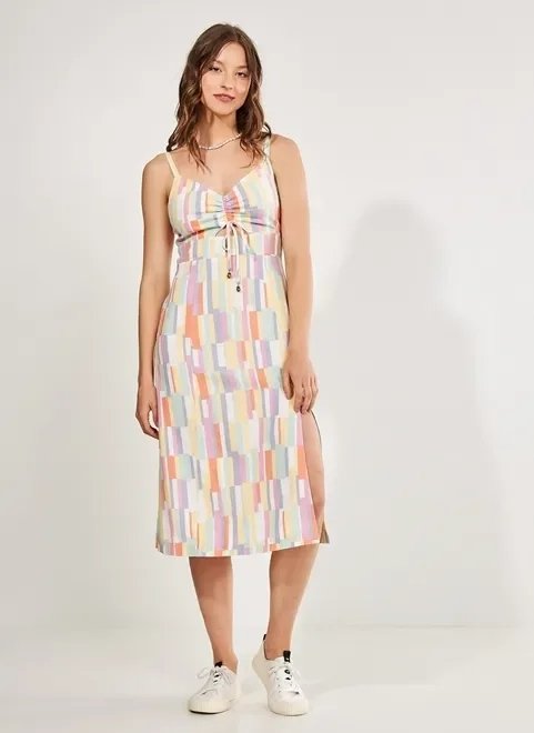 vestido midi listrinhas colors vestido midi listrinhas colors