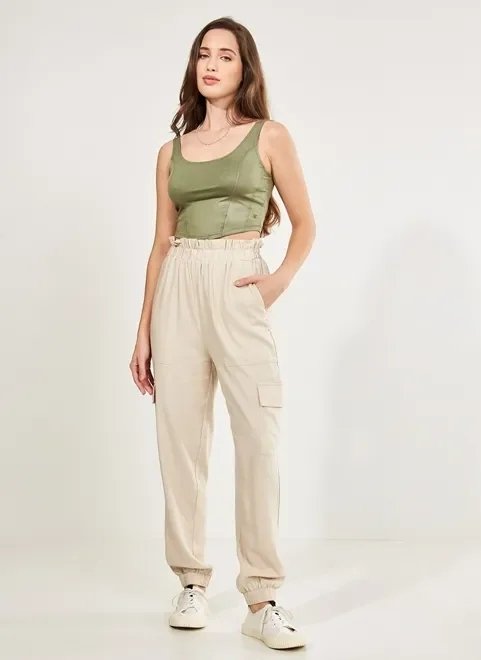 calça jogger cargo com linho calça jogger cargo com linho
