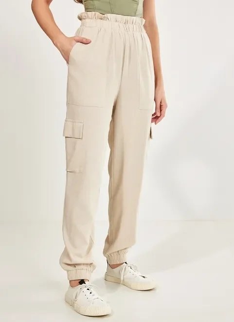 calça jogger cargo com linho calça jogger cargo com linho