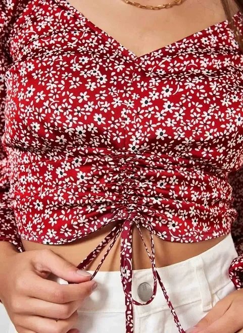 blusa manga longa vermelho florzinhas blusa manga longa vermelho florzinhas