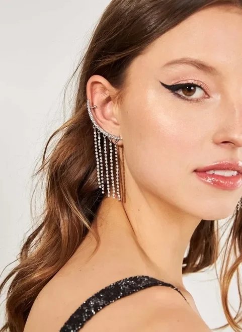 brinco earcuff strass brinco earcuff strass