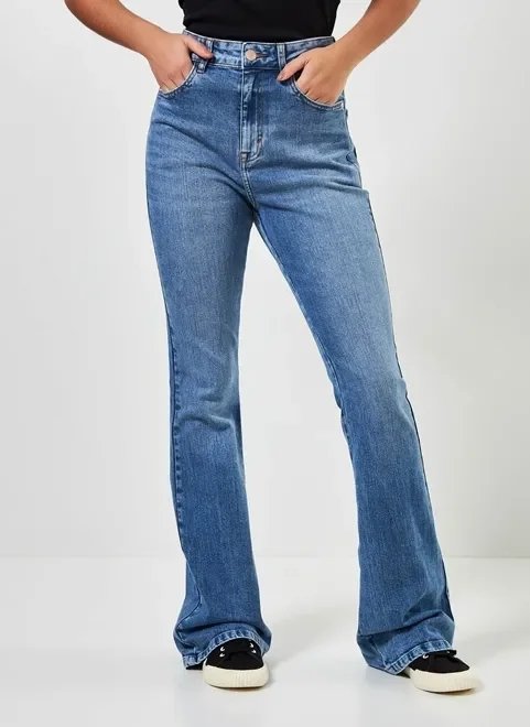 calça flare jeans médio calça flare jeans médio
