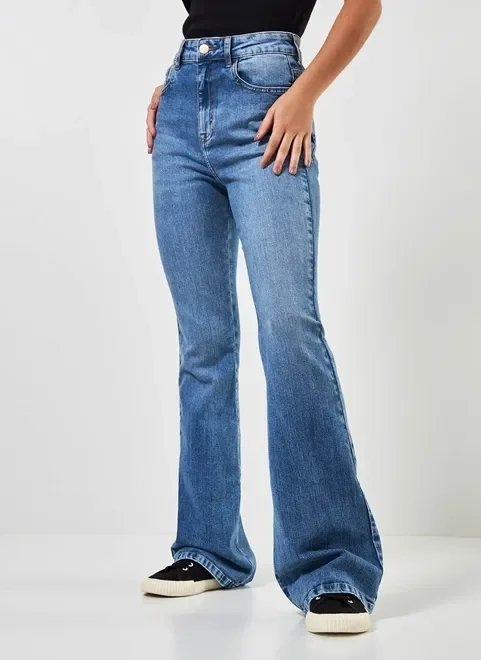 calça flare jeans médio calça flare jeans médio