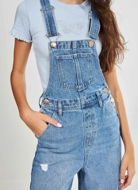 macacão jeans wide leg macacão jeans wide leg