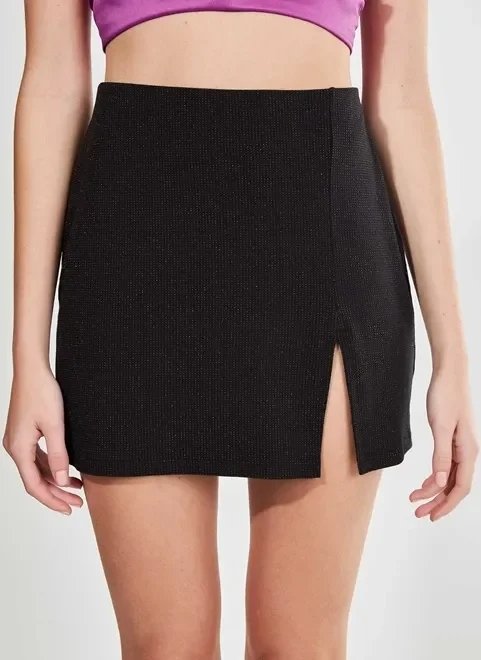 saia curta preta com brilho saia curta preta com brilho