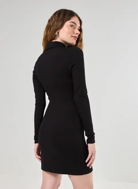 vestido manga longa com golinha vestido manga longa com golinha