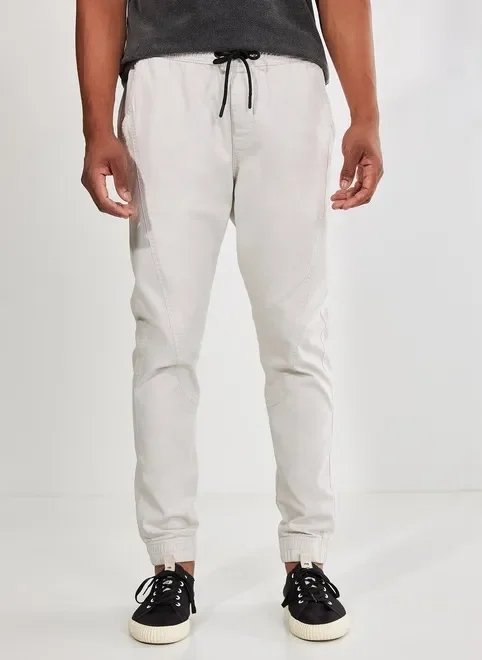 calça jogger de sarja clara calça jogger de sarja clara