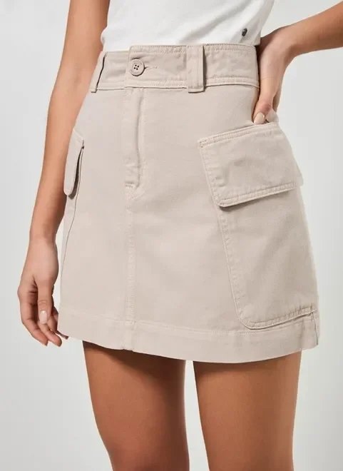 saia cargo em sarja saia cargo em sarja