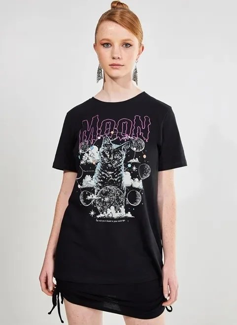 camiseta oversized gato místico camiseta oversized gato místico